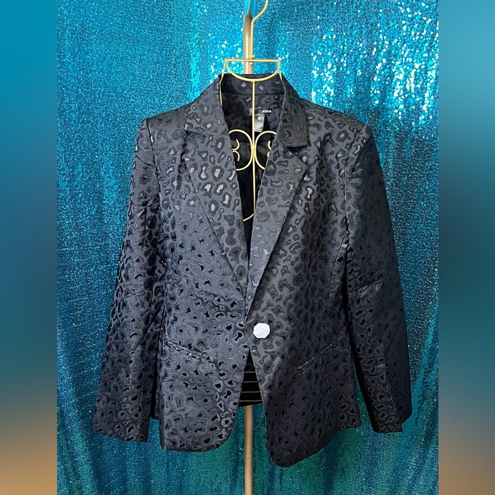 Black Leopard Blazer